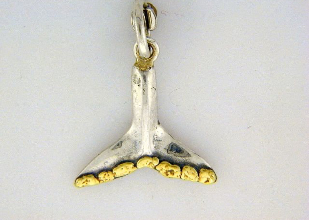 C033 Whale Tail Charm with Nuggets