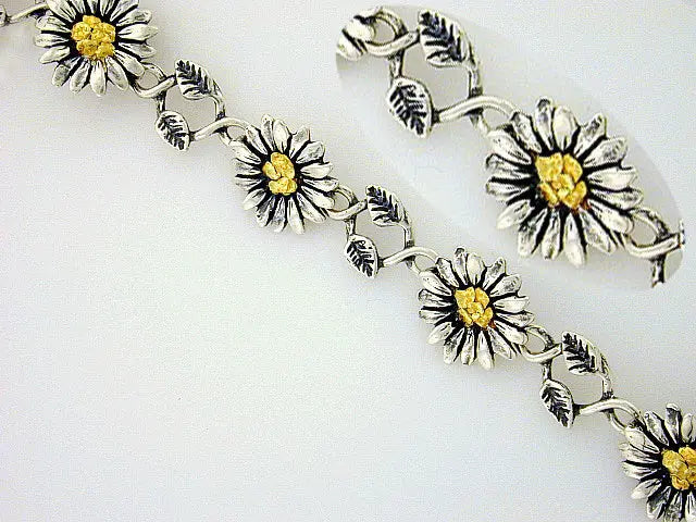 BR045 Daisy Bracelet with Nuggets Fishing For Gold