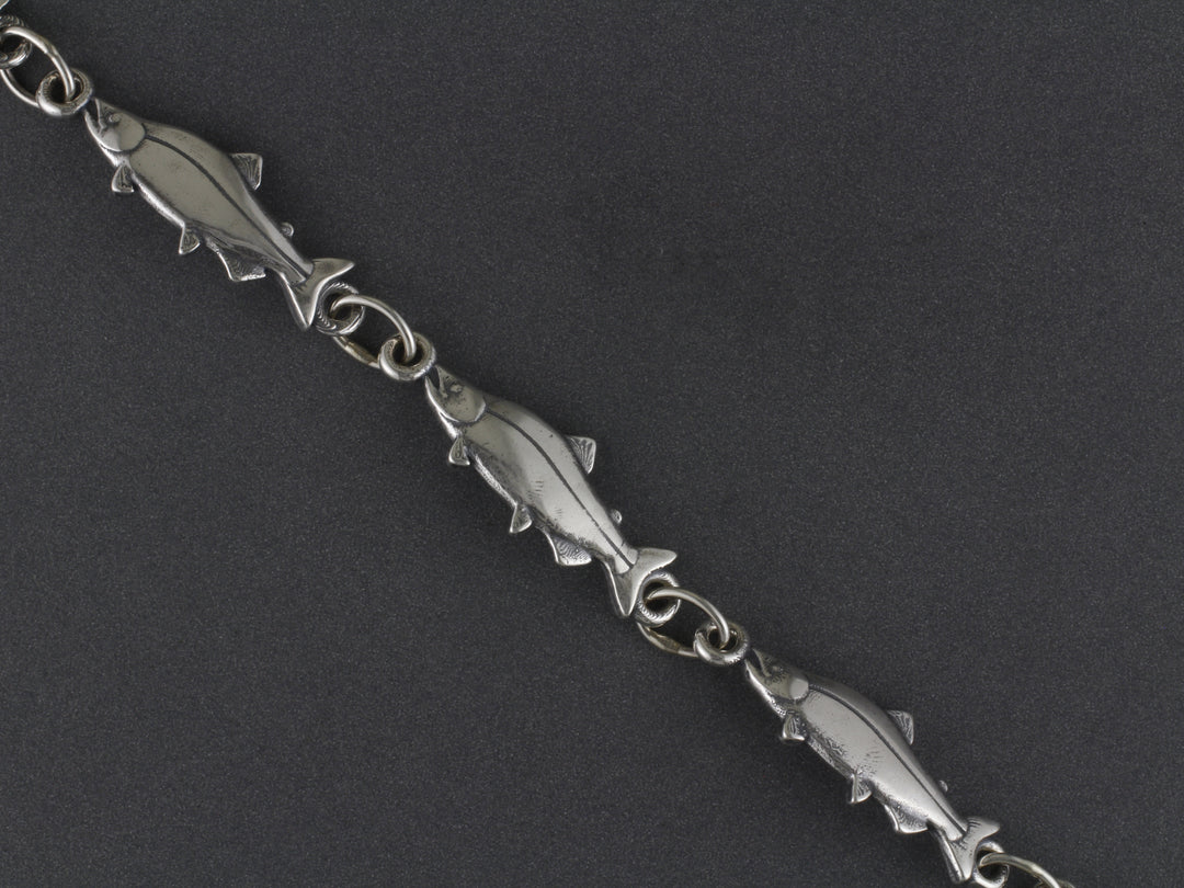 BR049-S Salmon Silver Bracelet