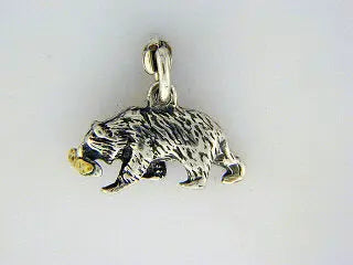 C009 Bear/Fish Charm with Nuggets Fishing For Gold