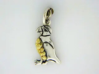 C057 Puffin Charm with Nuggets Fishing For Gold