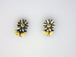 EP010 Flower with Silver Earring Posts