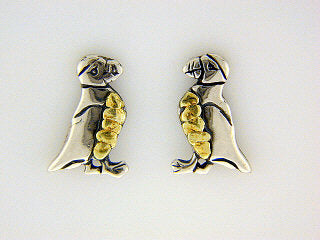 EP060 Puffin Small Silver Earring Posts
