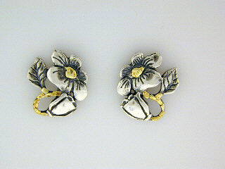 EP073 Periwithinkle Vine Silver Earring Posts