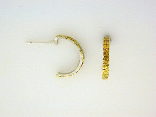 EP406 Silver Hoop Small 2mm with Alaskan Gold Nuggets Fishing For Gold