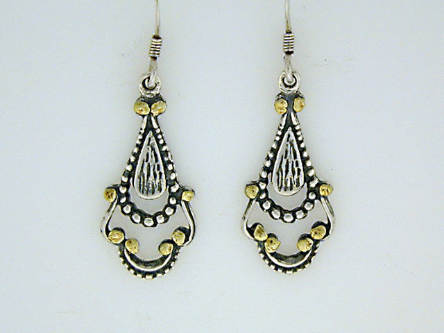EW031 Earring Wires with Alaskan Gold Nuggets Fishing For Gold