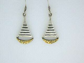 EW040 Earring Wires with Alaskan Gold Nuggets Fishing For Gold