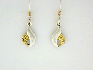 EW041 Earring Wires with Alaskan Gold Nuggets Fishing For Gold
