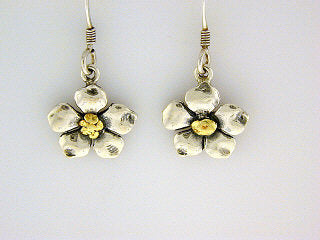 EW104 Forget Me Not Earring Wires .925 with Alaskan Gold Nuggets Fishing For Gold
