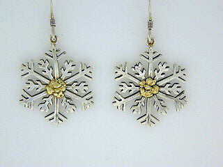 EW109  Snowflake with Large Earring Wires