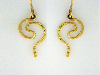 EW131 Wires Squiggle Gold Filled Wires with Alaskan Gold Nuggets