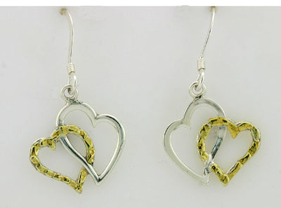 EW173  Double Heart Earring Wires