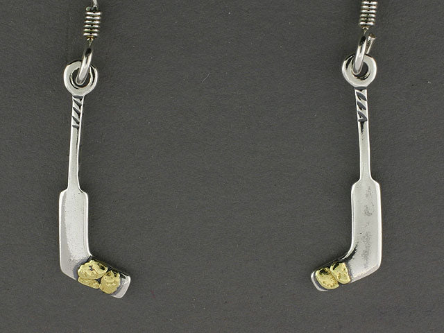 EW576 Goalie Hockey Stick Medl Silver with Nuggets Fishing For Gold