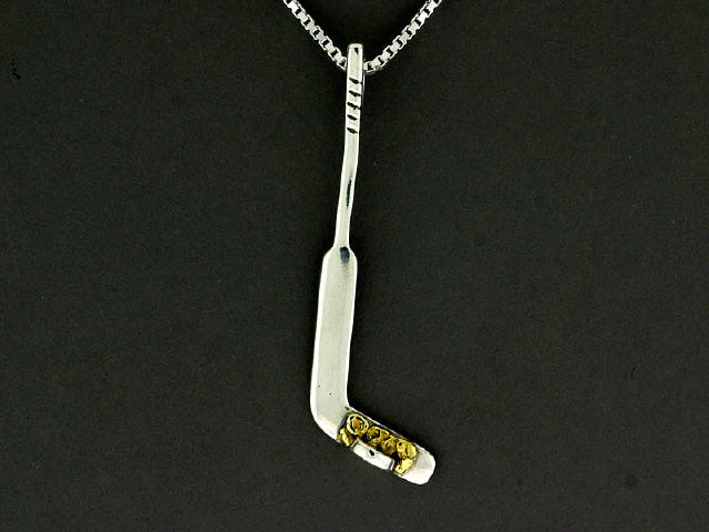 N502SN Goalie Stick Large with/Puck Nuggets Silver Fishing For Gold