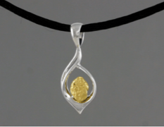 N383S Silver Fancy Nugget Pendant