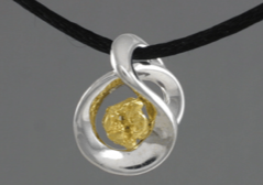 N408S Silver Fancy Nugget Pendant