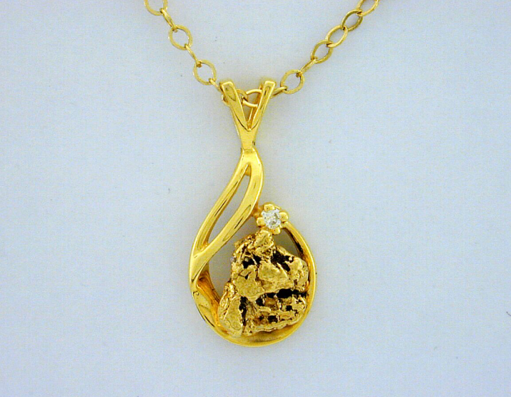 N383 14kt Fancy Nugget Pendant