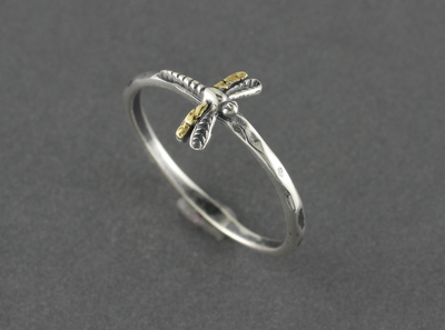 R02021 Silver Dragonfly Ring