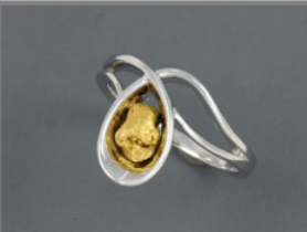 R317S/ 2.3  Silver Fancy Nuggets Ring 2.3 dwt
