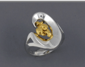 R396S/ 3.7 Silver Fancy Nuggets Ring 3.7 dwt