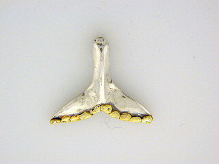TT042 Whale Tail Small Tie Tack Fishing For Gold