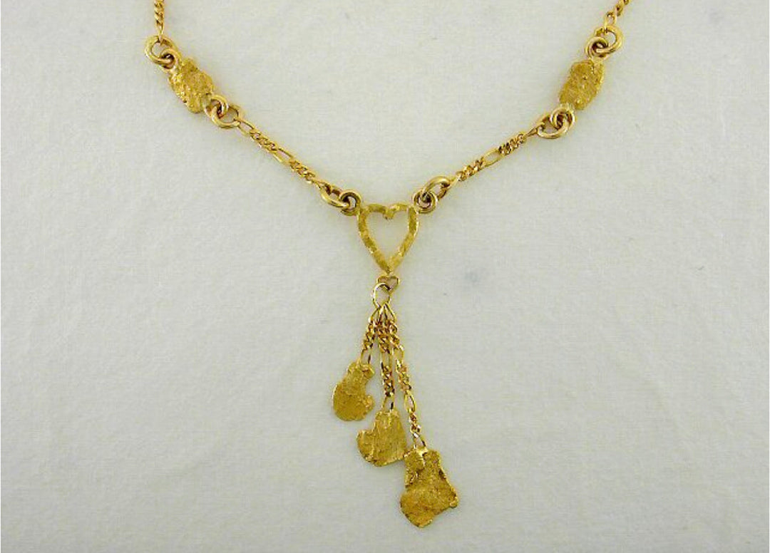 NC14 Heart Dangle Drop Neck 2.1 dwt Fishing For Gold