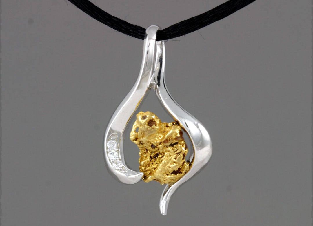 N824SCZ Pendant Sterling Nuggets & CZ