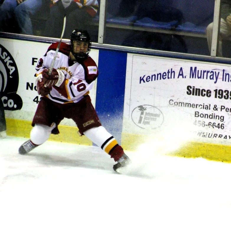 Hunter Bishop Plays for hometown Fairbanks Icedogs