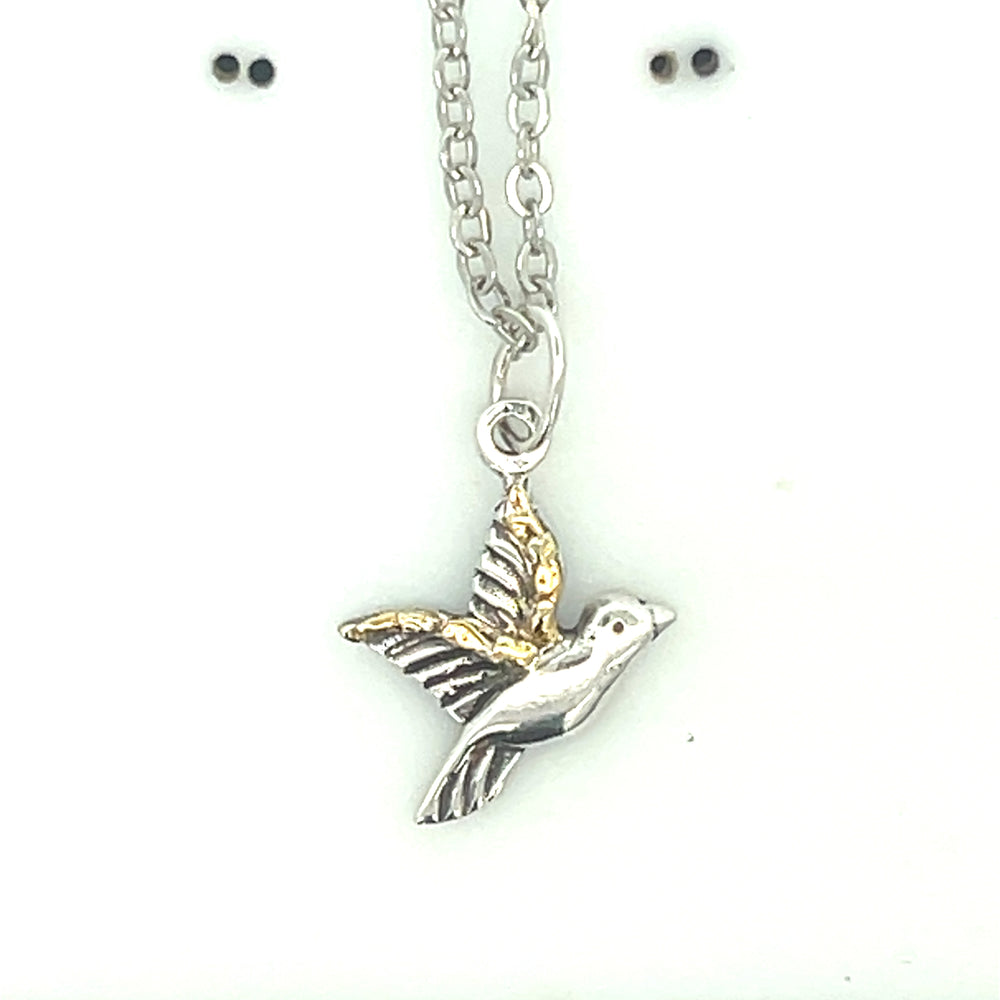 N097  Hummingbird Necklace Silver