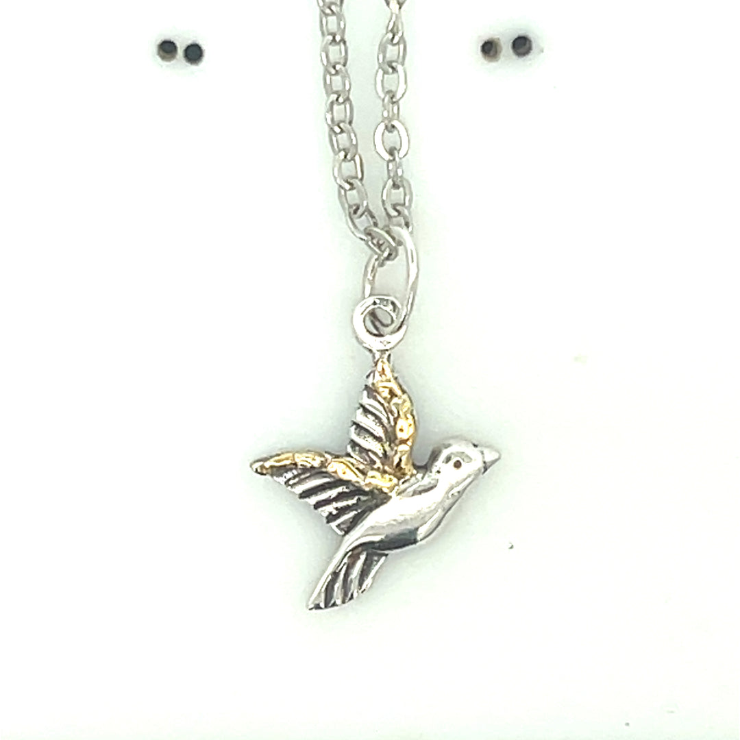 N097  Hummingbird Necklace Silver