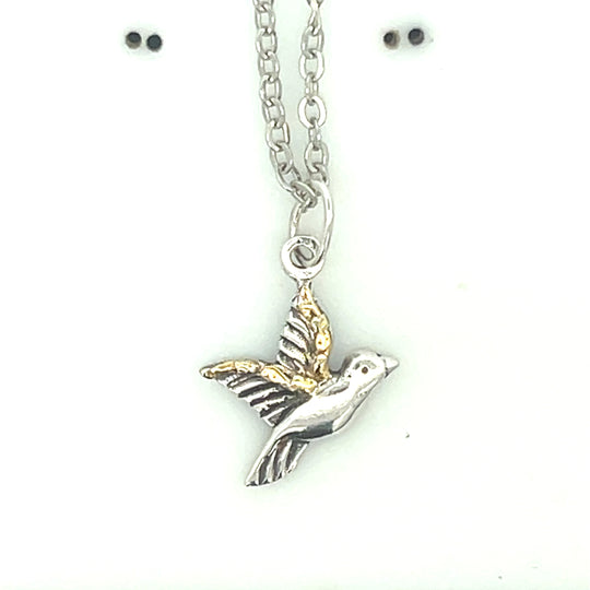 N097  Hummingbird Necklace Silver