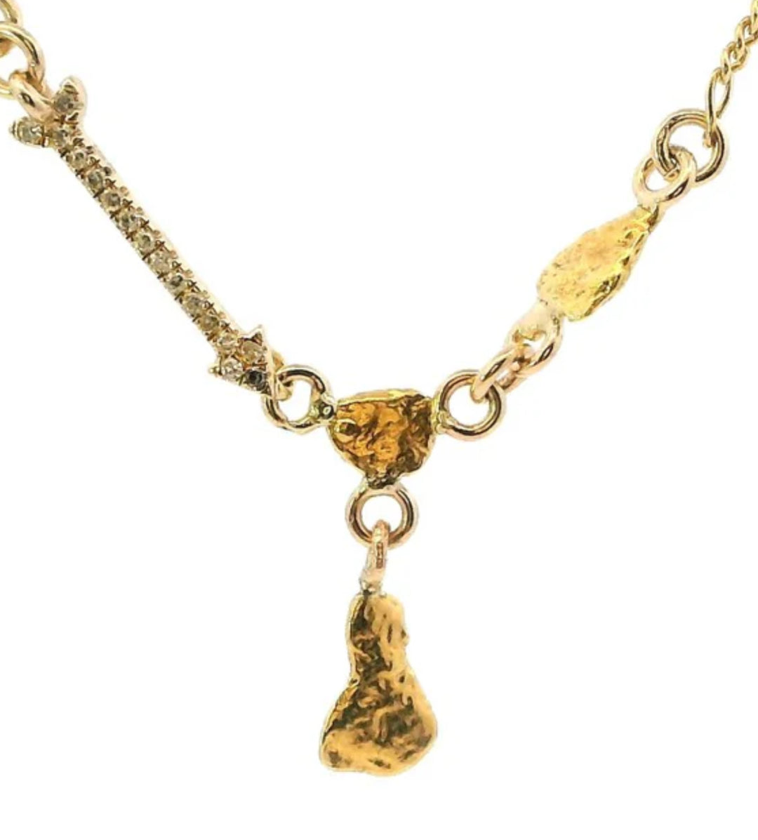 NC Arrow and Alaskan Gold Nugget Necklace