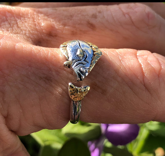 R132  Ring Adj Halibut All Nuggets Adjustable