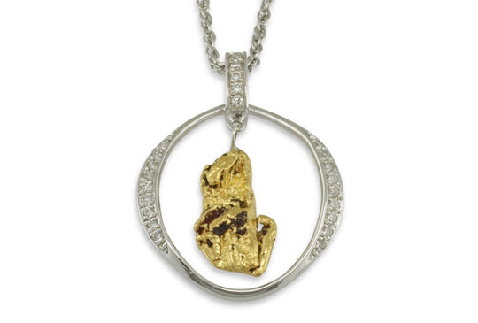 N819  Pendant 14kty  Nuggets & Diamond