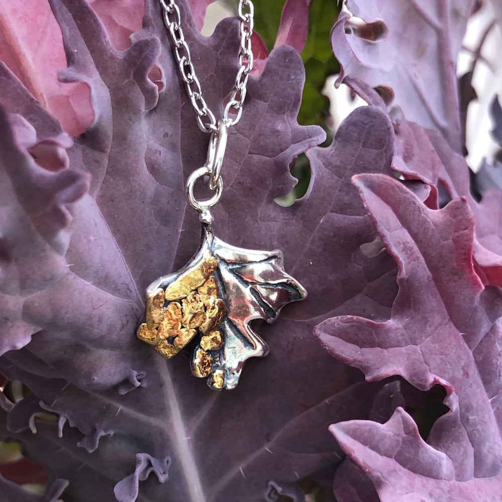 N100  Dragonfly Necklace .925 with Alaskan Gold Nuggets