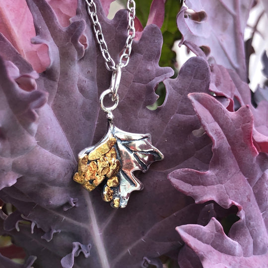N100  Dragonfly Necklace .925 with Alaskan Gold Nuggets