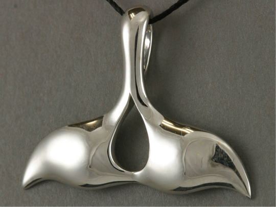 N904S  Whale Tail Pendant Silver