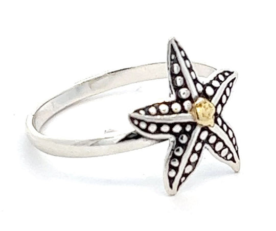 R02302 Star Fish Ring .925 with Alaskan Gold Nuggets