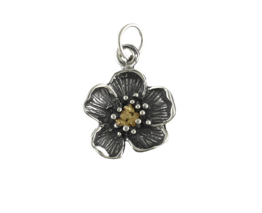 C101 Sitka Rose Charm .925 w/Nug
