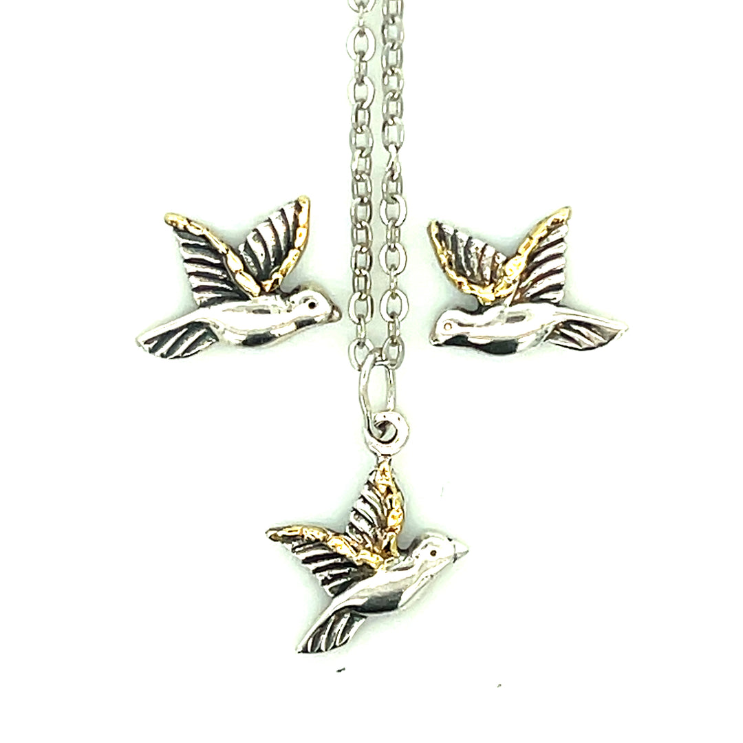 N097  Hummingbird Necklace Silver
