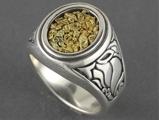 RM02730 Mens Ring Oval with Nuggets