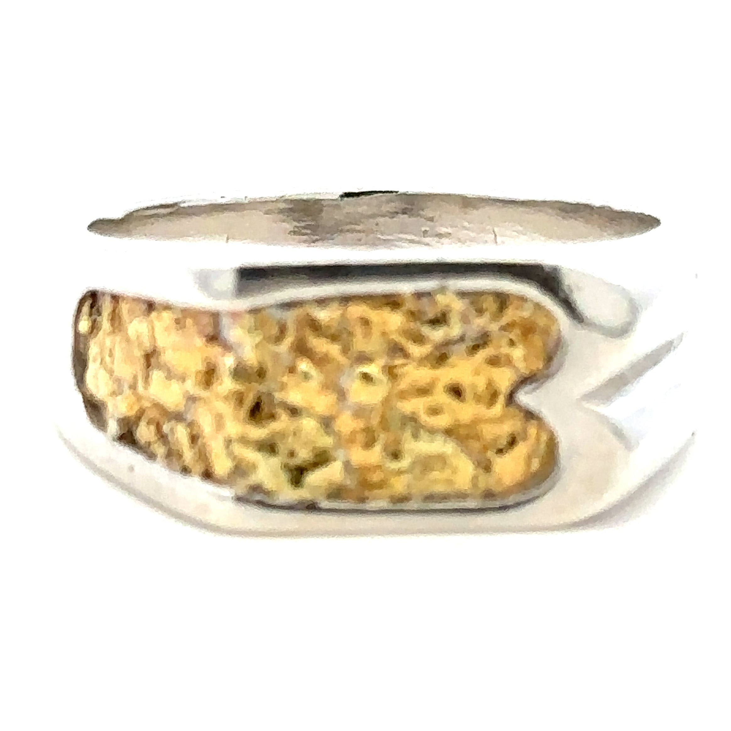 RM009 Mens Gold Nugget Filled Band Fishing For Gold