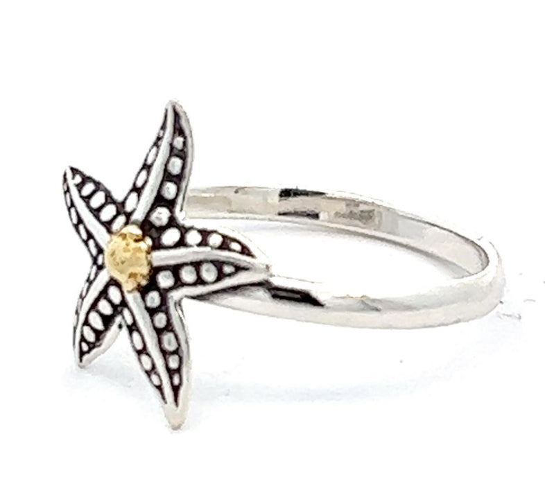 R02302 Star Fish Ring .925 with Alaskan Gold Nuggets