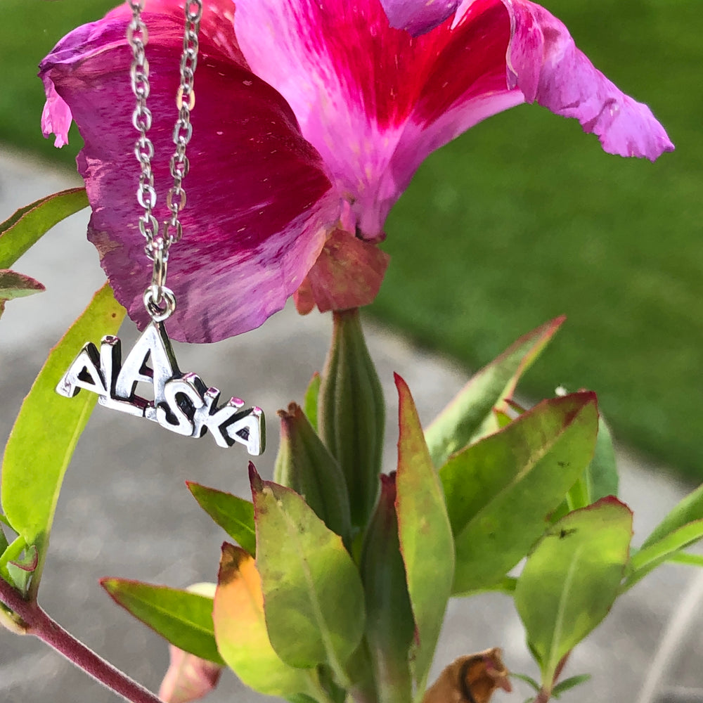 N121  Alaska Mountain Necklace Silver