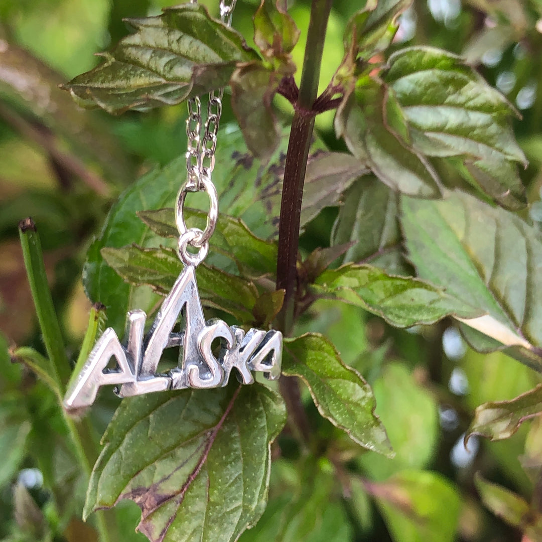 N121  Alaska Mountain Necklace Silver
