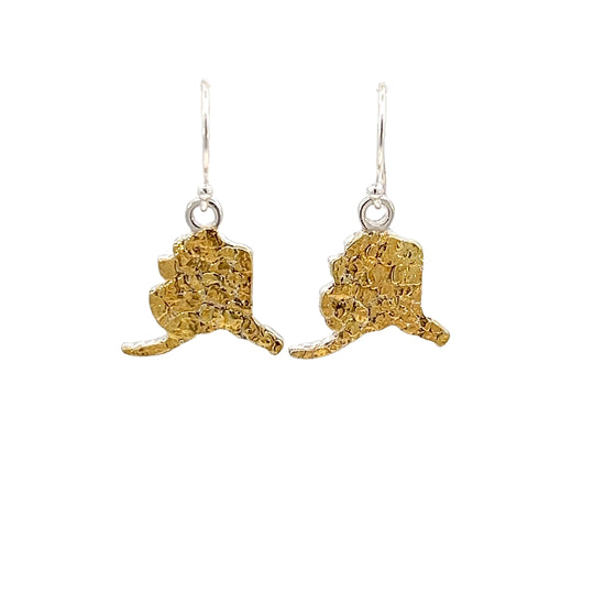 EW007LG Alaska Gold Nugget Earrings