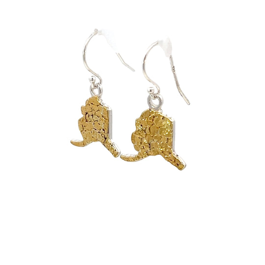 EW007LG Alaska Gold Nugget Earrings