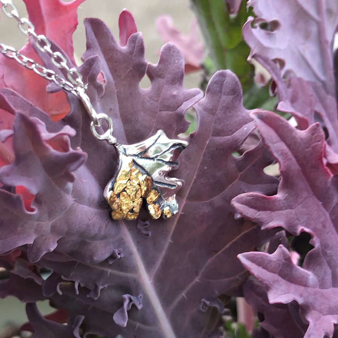 N100  Dragonfly Necklace .925 with Alaskan Gold Nuggets