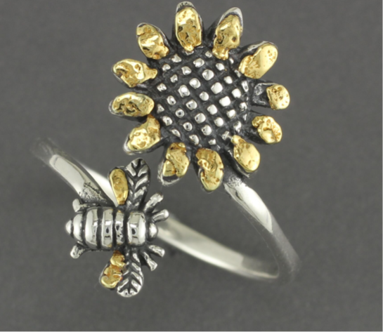 R03254  Adjustable Sun Flower with Bee Fishing For Gold