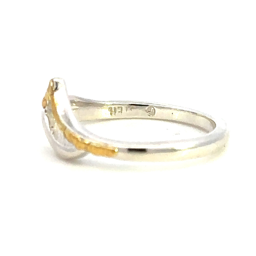 R126 Mountain Inspired Silver and Gold Nugget Ring